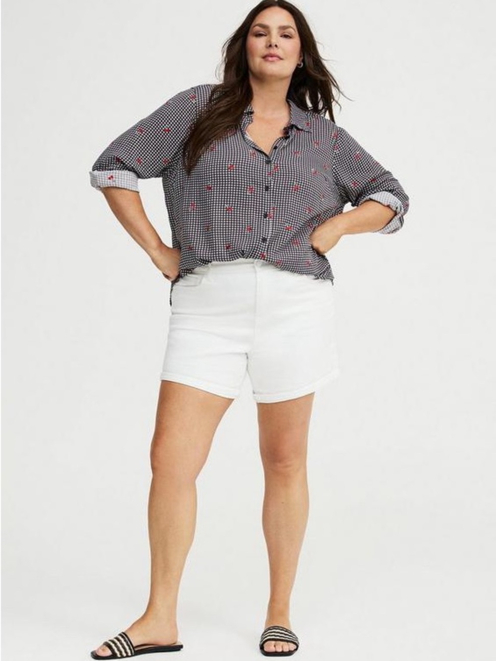 Women's TORRID White Denim High-Rise Everyday Shorts Size 16